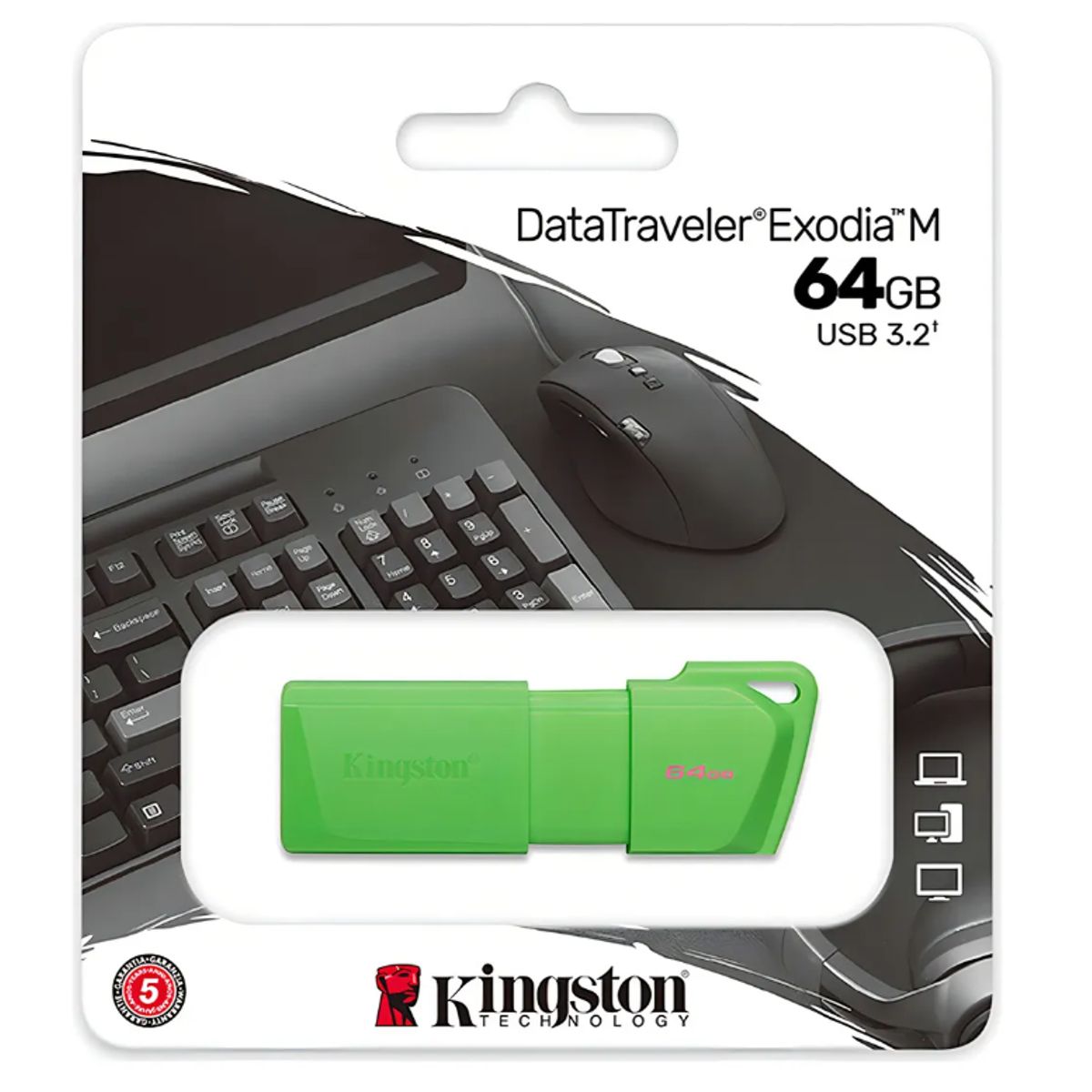 KINGSTON - Pendrive 64 GB - Kingston DataTraveler Exodia M Neon Green - USB 3.2