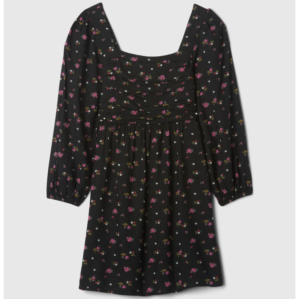 GAP - Vestido Niña GAP Print Manga Puff Negro