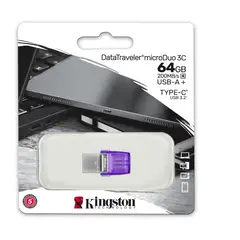 KINGSTON - Pendrive 64 Gb - DataTraveler microDuo 3C - USB 3.2