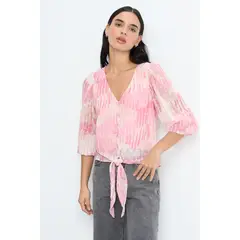 IO - Blusa Manga Larga Rosado Mujer