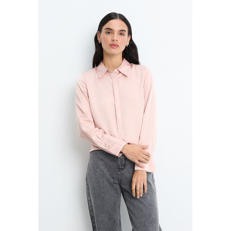 IO - Blusa Manga Larga Rosado Mujer Io