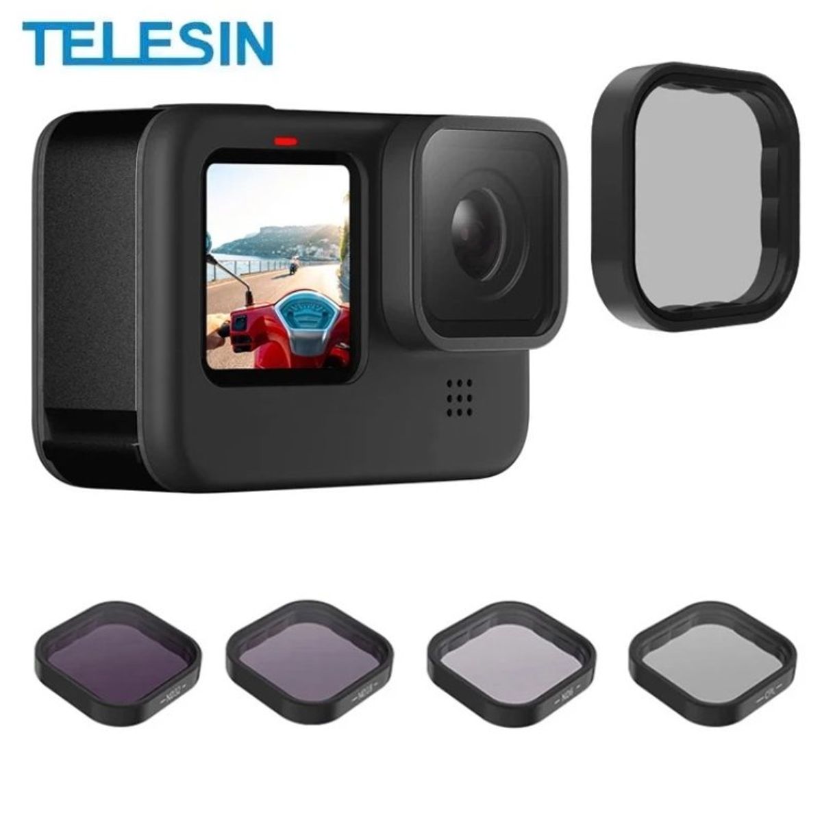 TELESIN - Pack 4 Filtros para GoPro Hero 9/10/11/12 - CLP/ND64/32/16