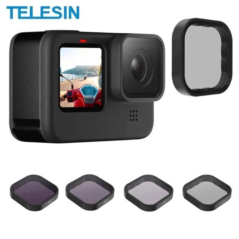 TELESIN - Pack 4 Filtros para GoPro Hero 9/10/11/12 - CLP/ND64/32/16