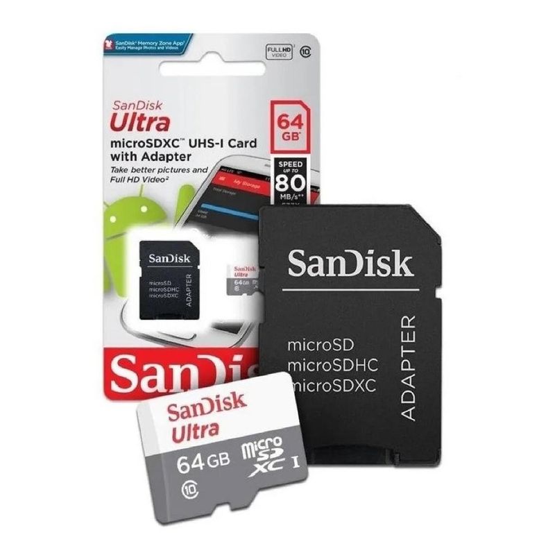 SANDISK - Tarjeta De Memoria Sandisk Ultra 64gb Clase 10 Microsdxc.