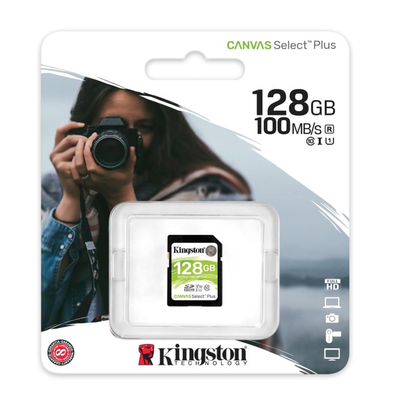 KINGSTON - Memoria Flash 128 GB - Kingston Canvas Select Plus SDXC