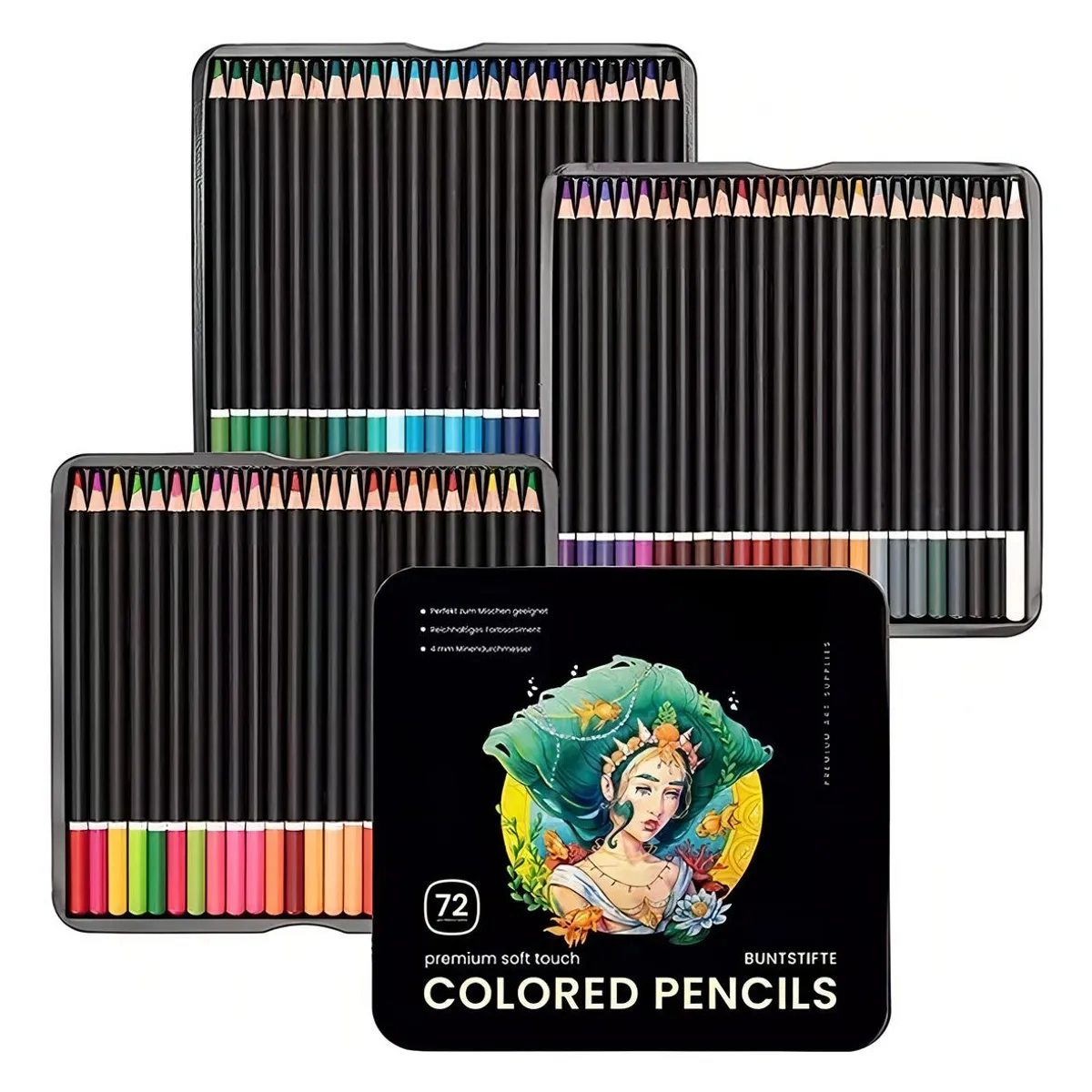 GENERICO - Set de 72 Lápices de Colores Profesionales para Dibujo