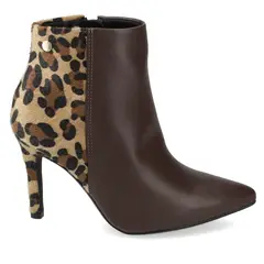 VIZZANO - BOTINES MUJER TACO AGUJA 10 CM ANIMAL PRINT CAFÉ