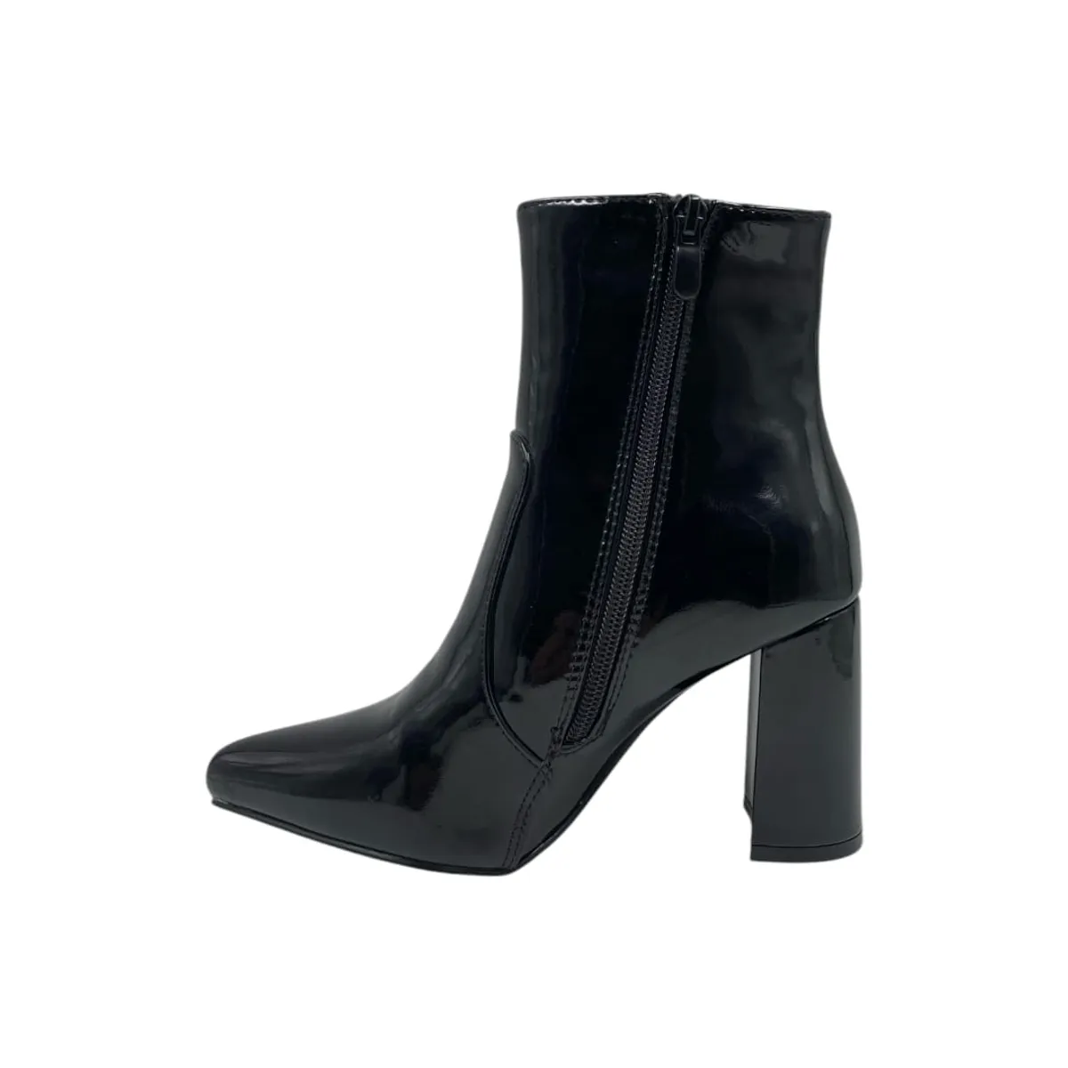 HERIEL - Botín Negro Taco Charol Mujer