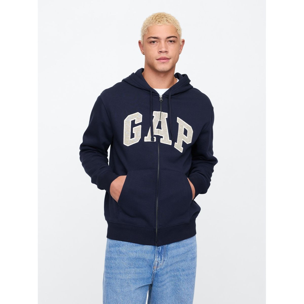 GAP - Polerón Hombre Logo Con Cierre Azul Marino GAP