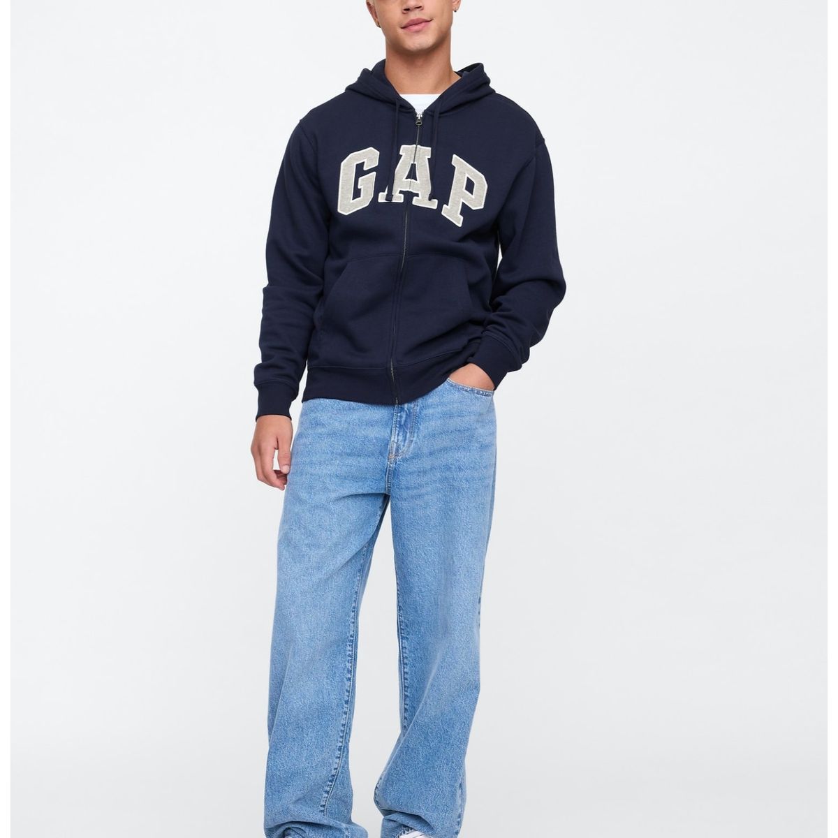 GAP - Polerón Hombre Logo Con Cierre Azul Marino GAP