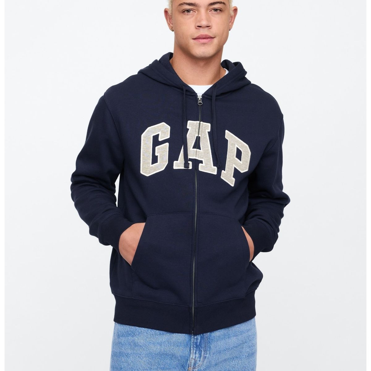 GAP - Polerón Hombre Logo Con Cierre Azul Marino GAP