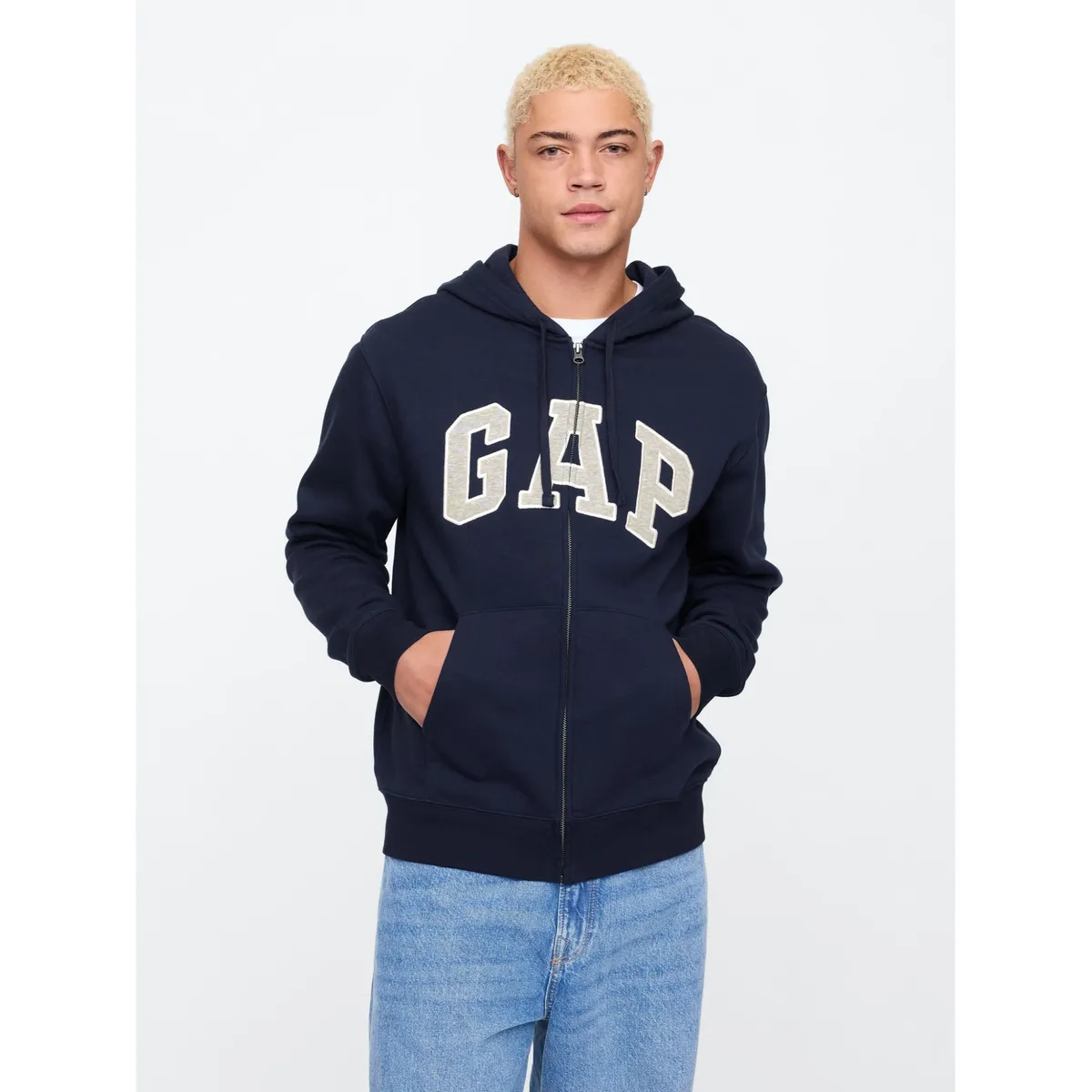 GAP - Polerón Hombre Logo Con Cierre Azul Marino GAP