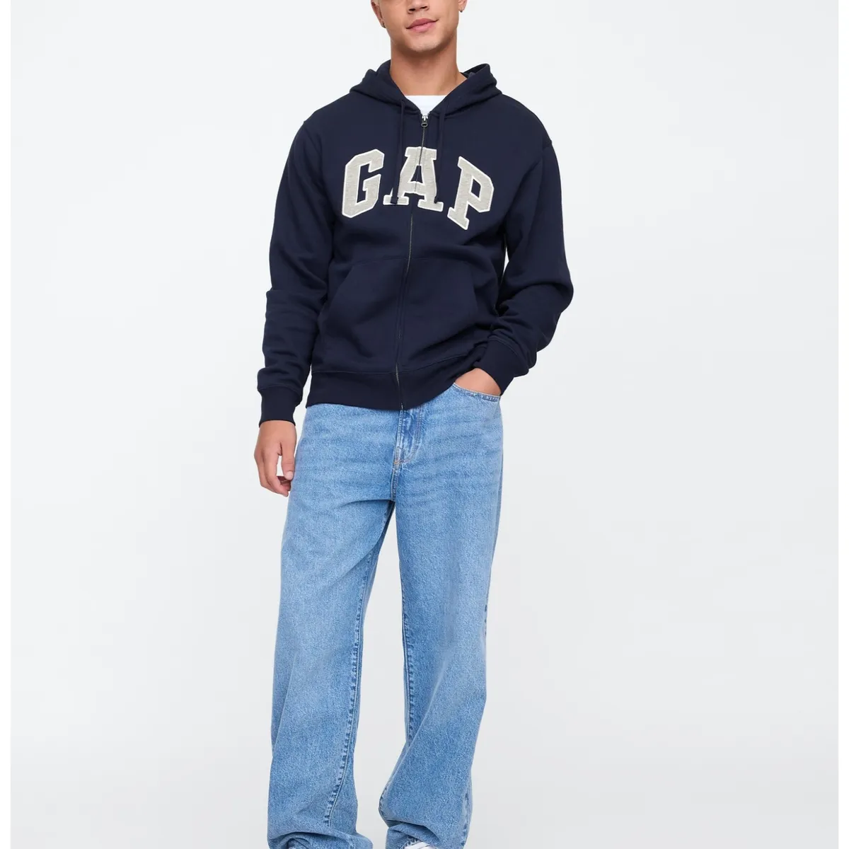 GAP - Polerón Hombre Logo Con Cierre Azul Marino GAP