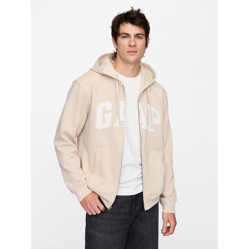 GAP - Polerón Hombre Logo Con Cierre Beige GAP