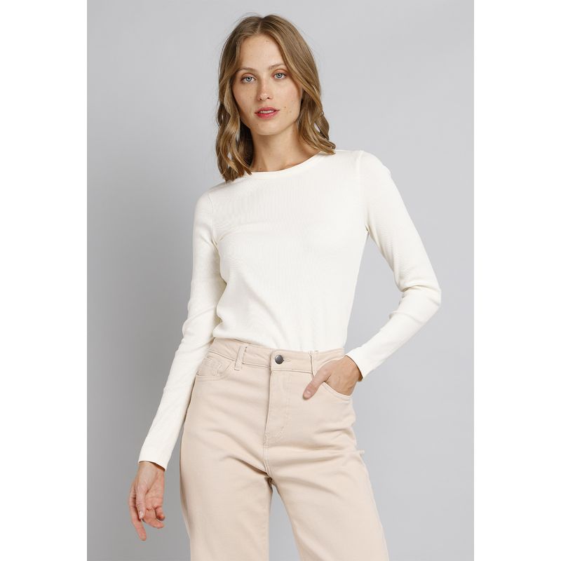 ESPRIT - Polera Manga Larga Acanalada Mujer Esprit ESPRIT