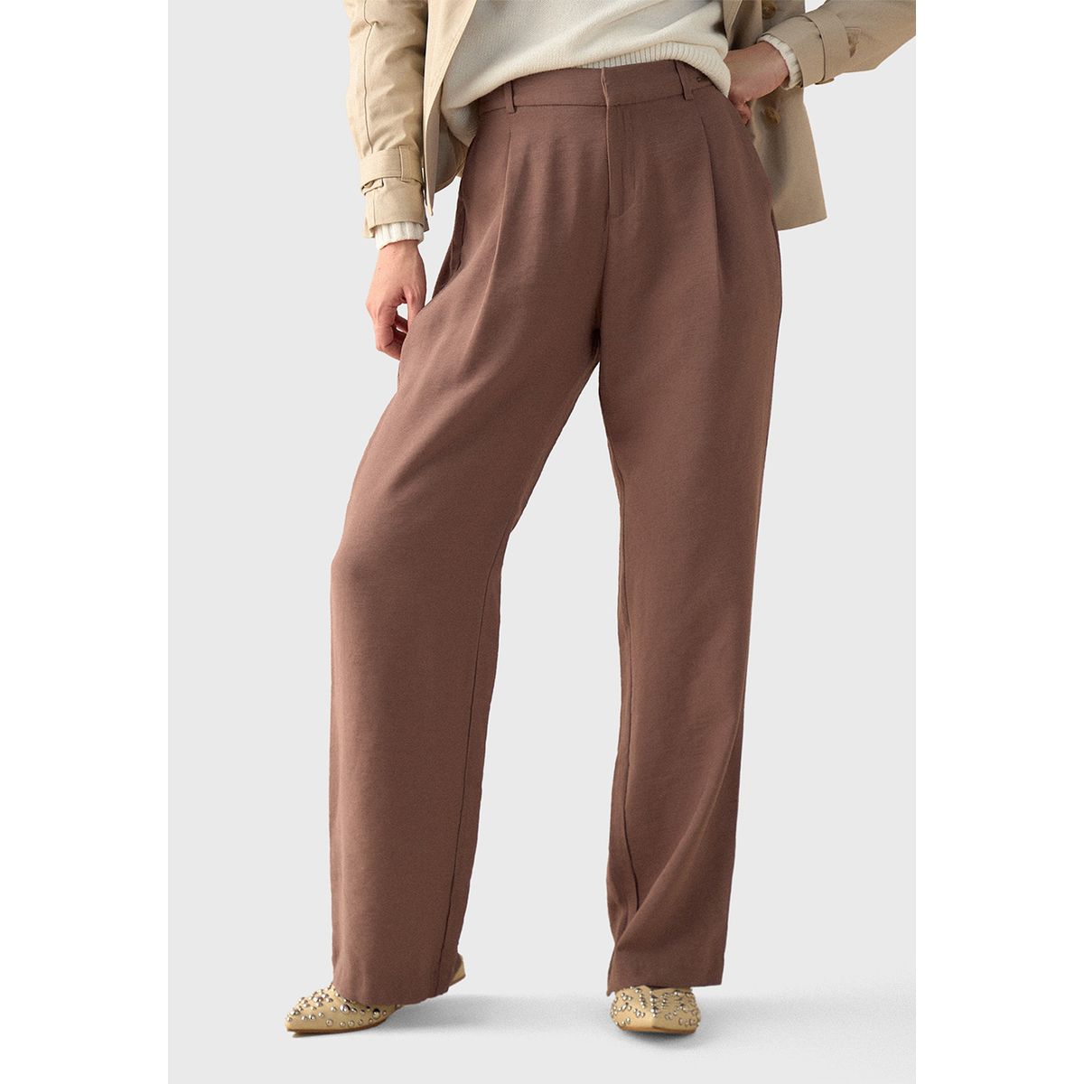ESPRIT - Pantalón Pierna Recta Con Pinzas Mujer Esprit ESPRIT