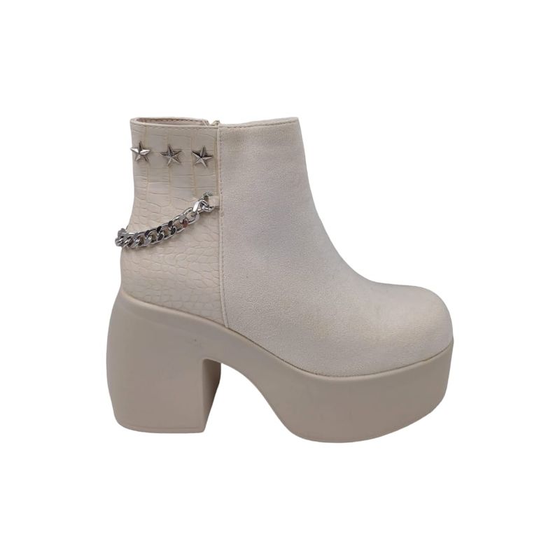 HERIEL - Botín Beige Plataforma Mujer.