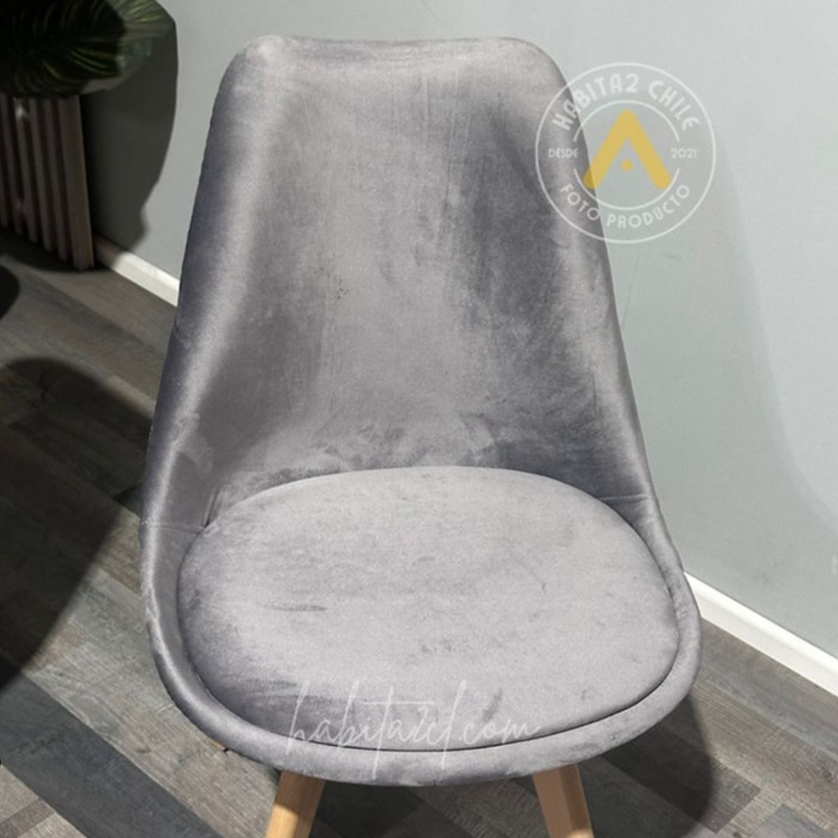 GENERICO - Silla comedor Tulip Terciopelo - Gris