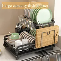 Seca platos escurridor de platos rack 2 niveles negro wm