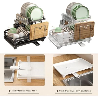 Imagen 2 del producto Seca platos escurridor de platos rack 2 niveles negro wm