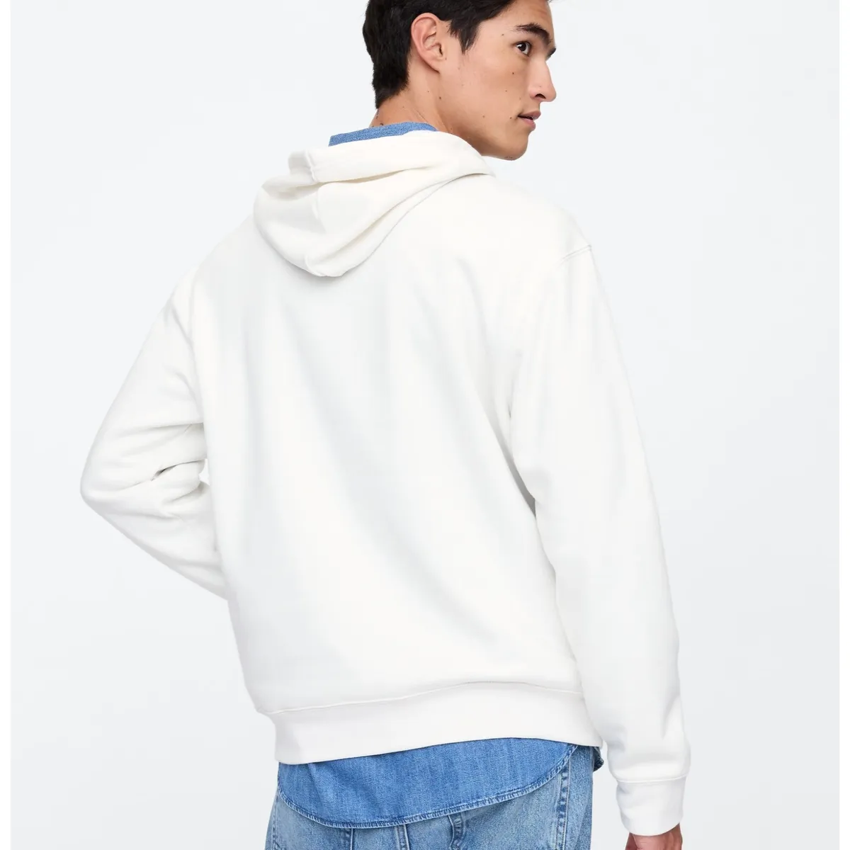 GAP - Polerón Hombre Logo Sin Cierre Blanco GAP