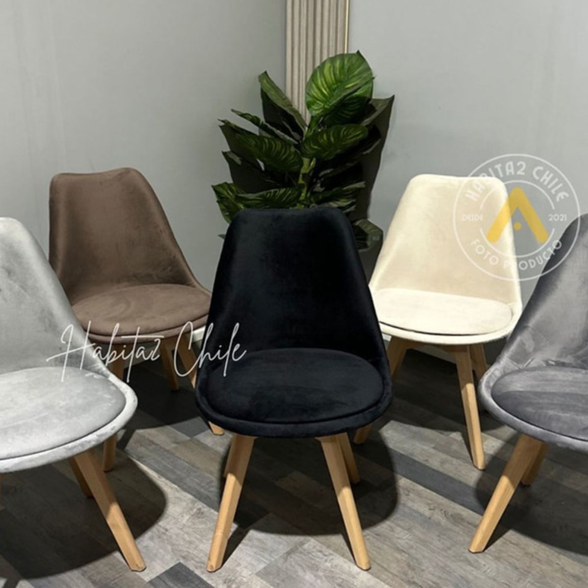 GENERICO - Silla comedor Tulip Terciopelo - Café