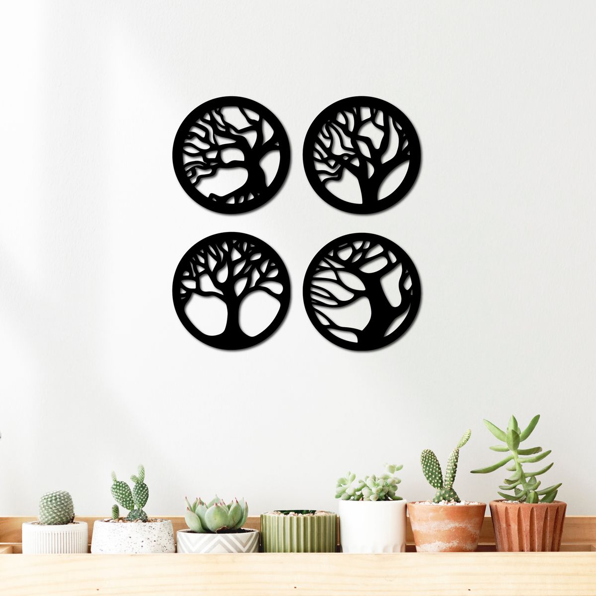 ELAB PROPIA - Set 4 Cuadros Árbol de la Vida 20x20cm c.u. - Madera Fun Republic