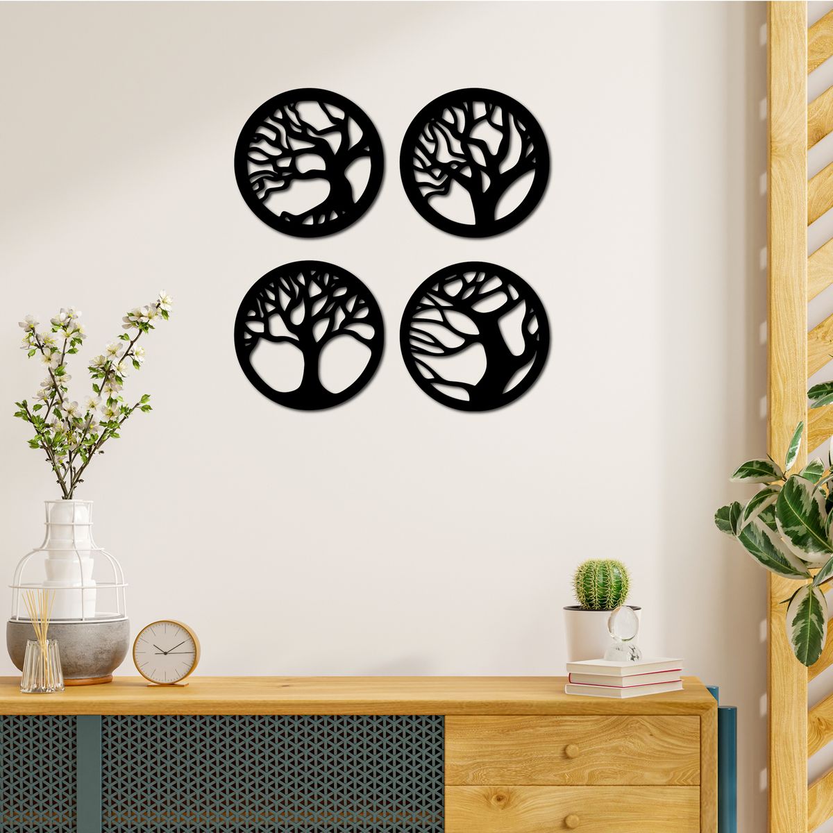 ELAB PROPIA - Set 4 Cuadros Árbol de la Vida 20x20cm c.u. - Madera Fun Republic