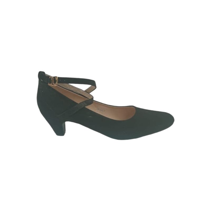 HERIEL - Zapato Negro Taco Bajo Mujer.