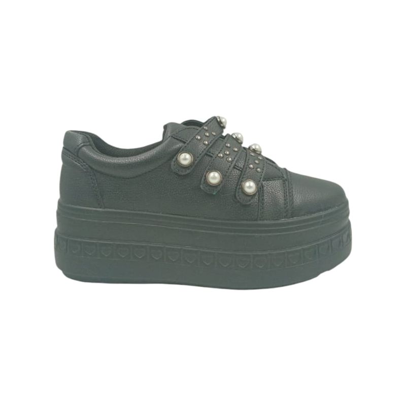 HERIEL - Zapatilla Negra Plataforma Mujer.