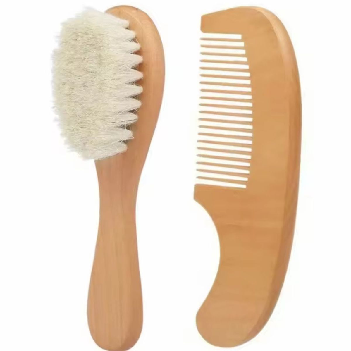 GENERICO - Cepillo Peine Madera Recién Nacidos