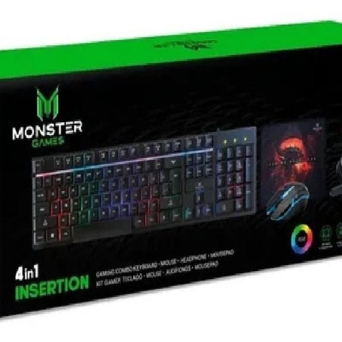 MONSTER - K4125 KIT GAMER 4 EN 1 RGB CREW INSERTION MONSTER.