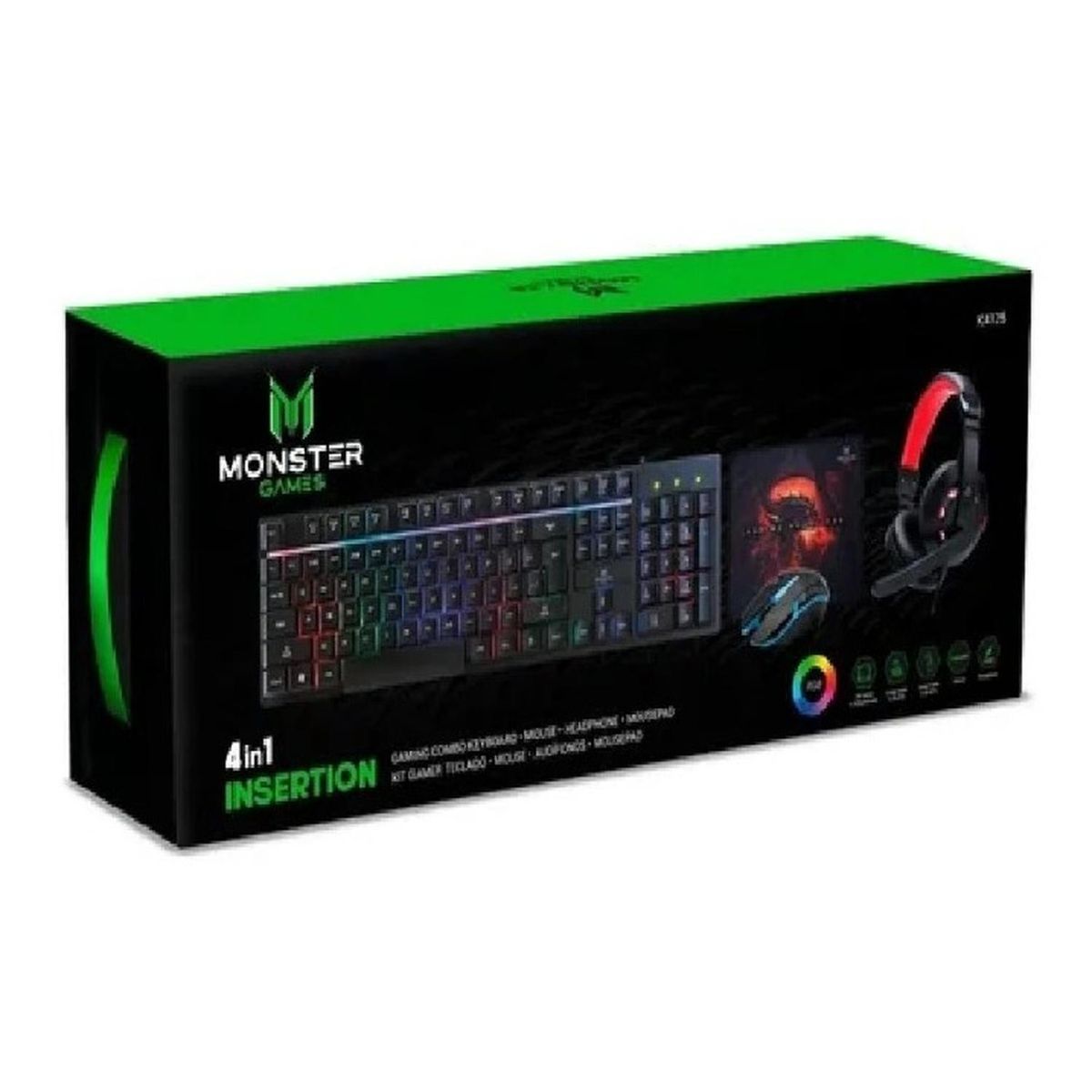 MONSTER - K4125 KIT GAMER 4 EN 1 RGB CREW INSERTION MONSTER.