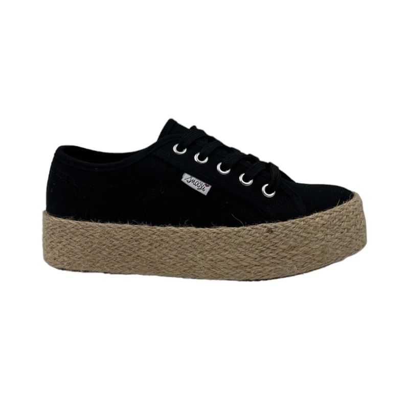 HERIEL - Zapatilla Negra Plataforma Mujer