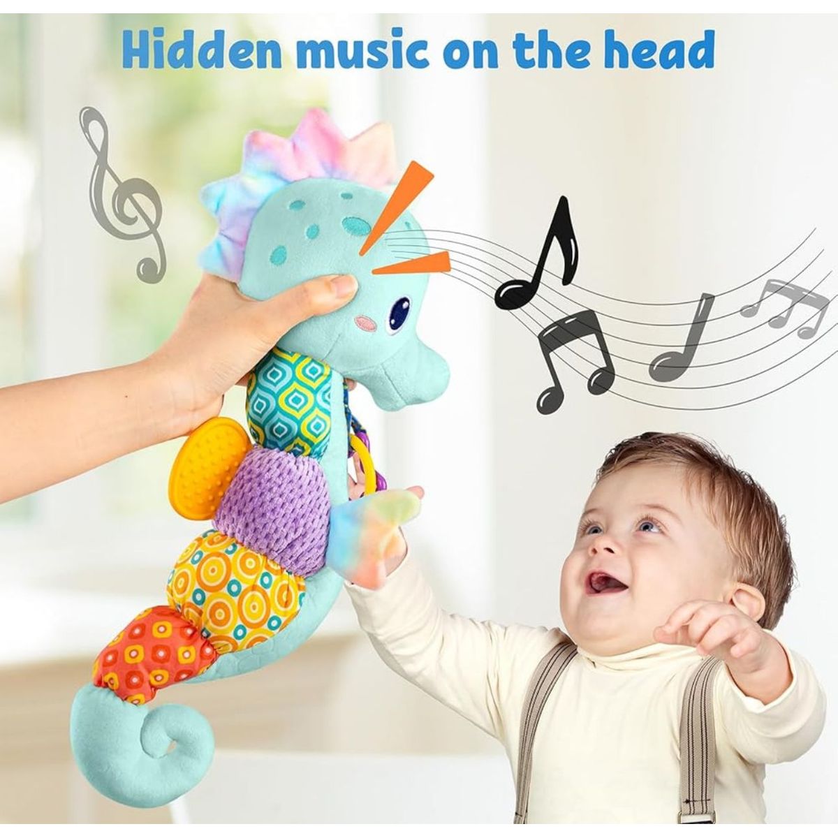 GENERICO - Peluche caballito de mar sensorial multicolor infantil