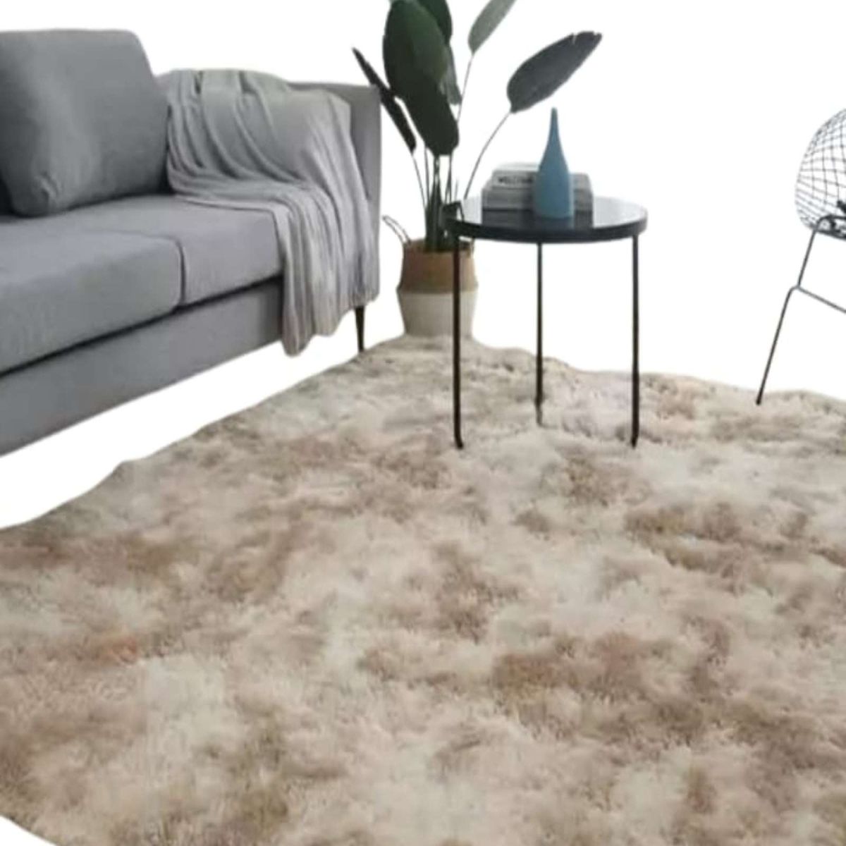 GENERICO - ALFOMBRA PELUDA 180X200 BEIGE