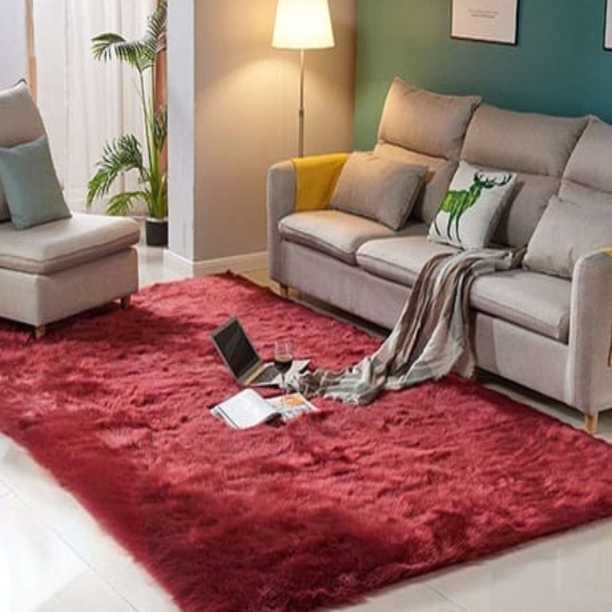 GENERICO - ALFOMBRA PELUDA 240X200 BURDEO
