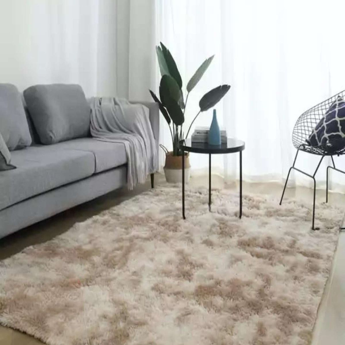 GENERICO - ALFOMBRA PELUDA 240X200 BEIGE