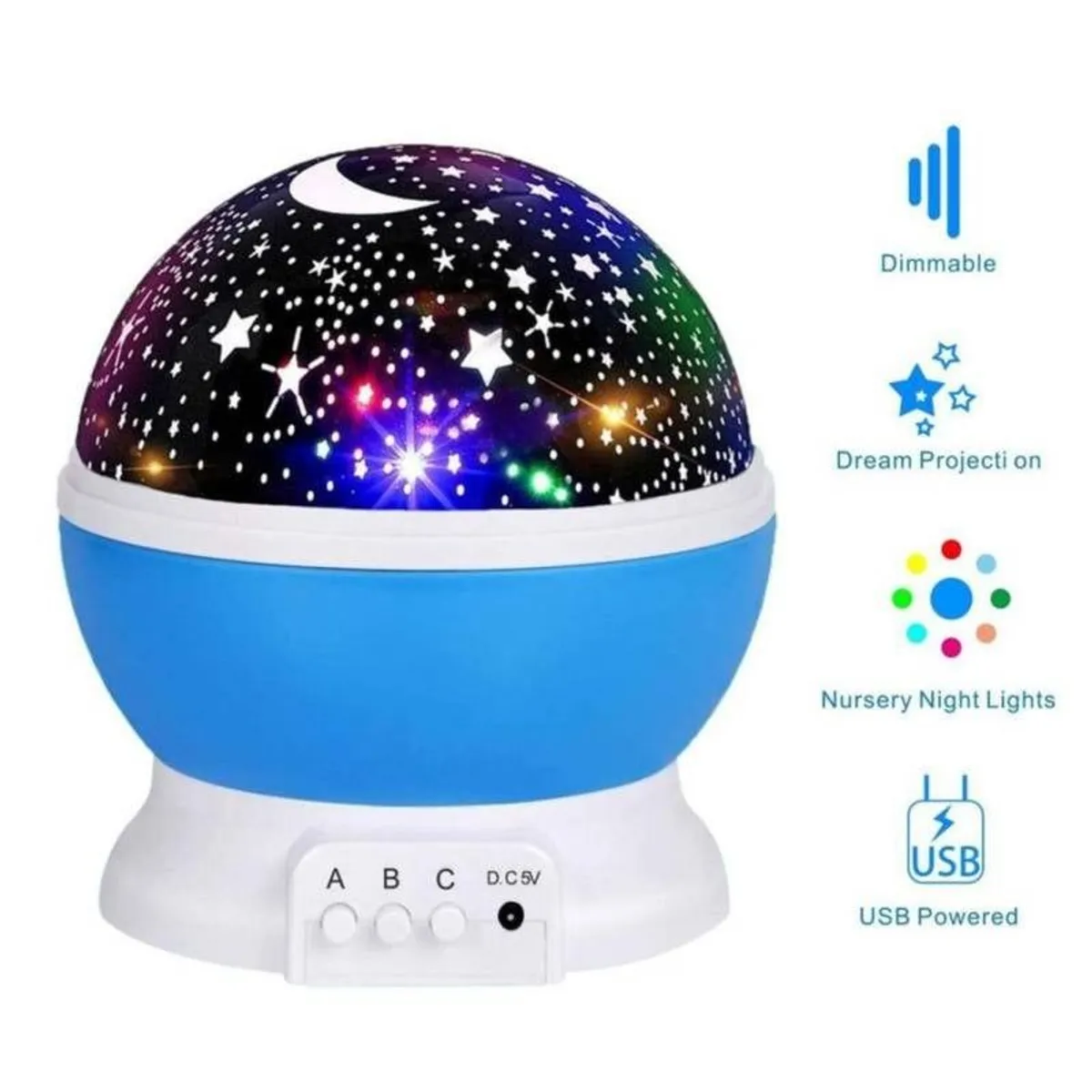 MOVI - Lampara Led Espantacucos Proyector Luz Estrellas Mesa Niños-NIÑO