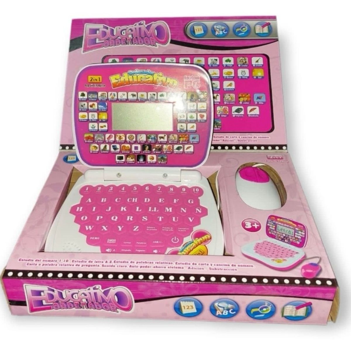 GENERICO - Mini Computador Educativo Infantil Niños Rosada