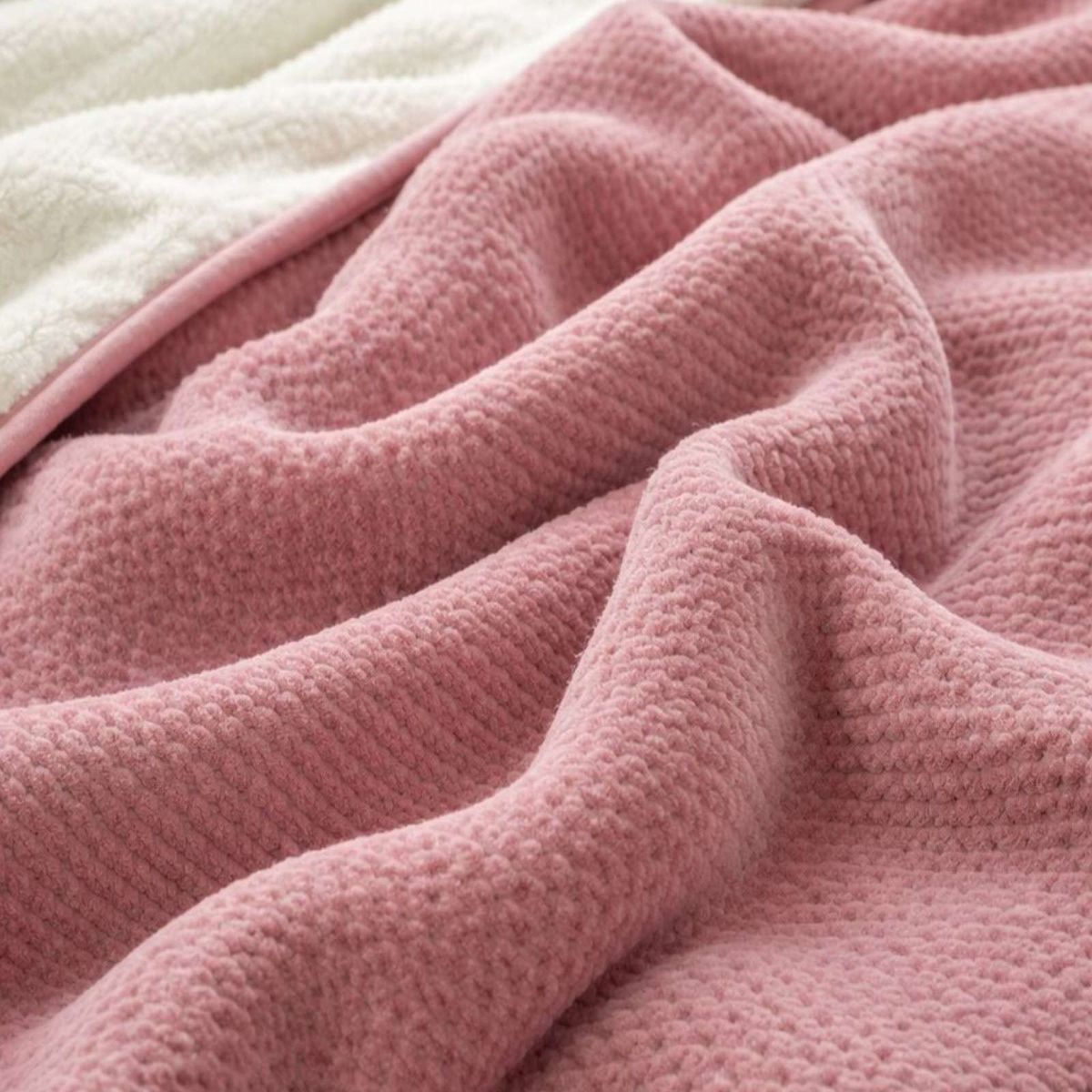 GENERICO - MANTA FRAZADA CON CHIPORRO ELEGANTE 2 PLAZA 200X230cm Rosa