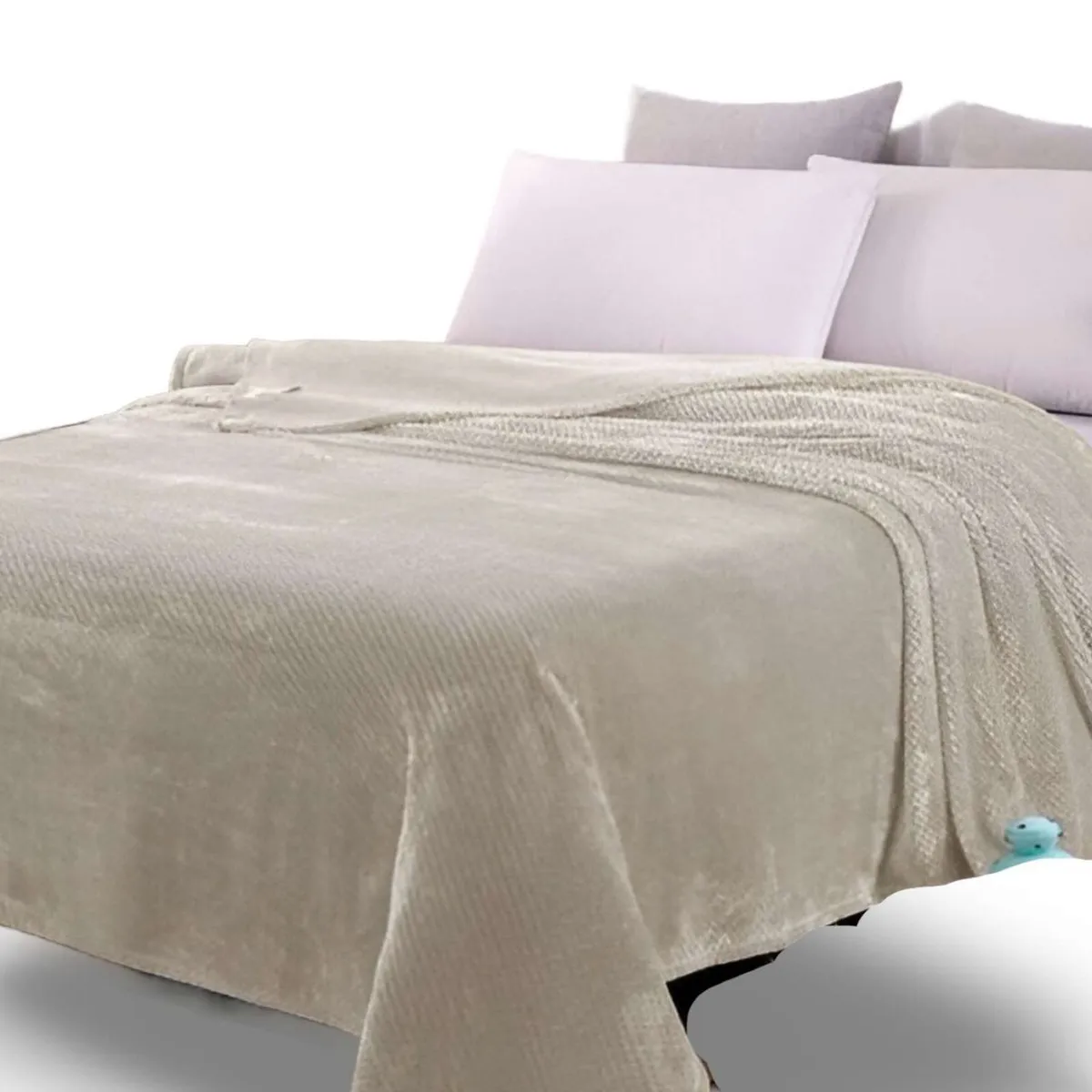 GENERICO - MANTAS PLUHS  BEIGE PLAZA Y MEDIA  R1.