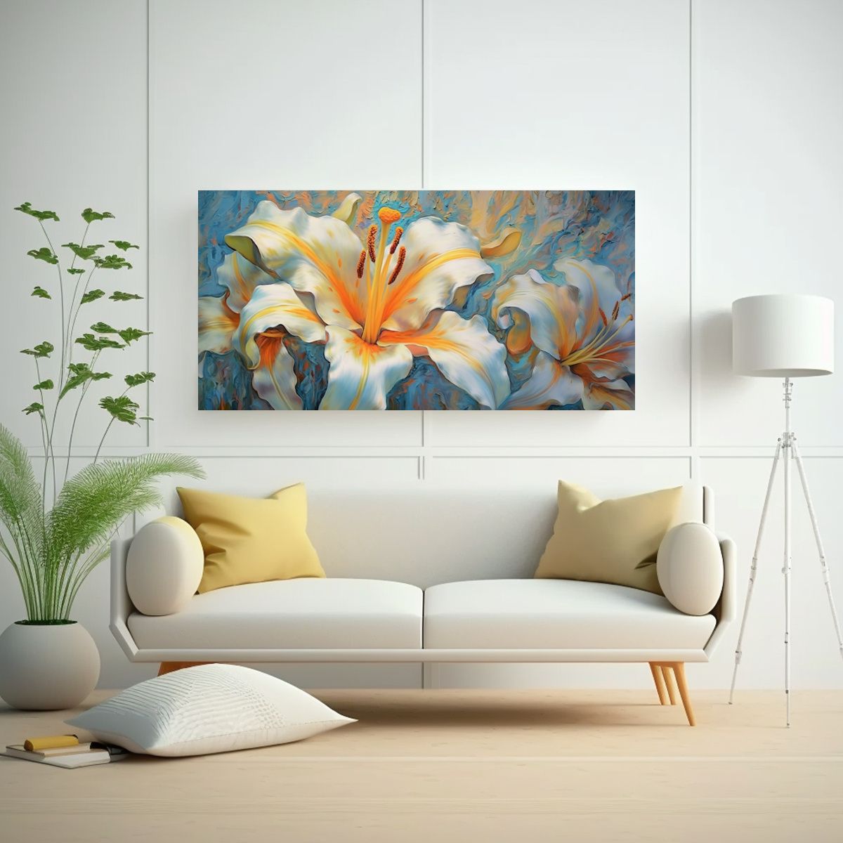 GENERICO - Composición Equilibrada De Lirios Coloridos Con 100x50 Cm