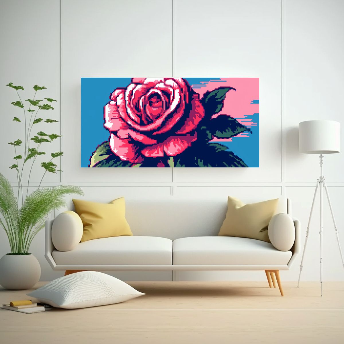 GENERICO - Cuadro Decorativo Arte Imagen Efecto Visual Rosa 60x30 Cm