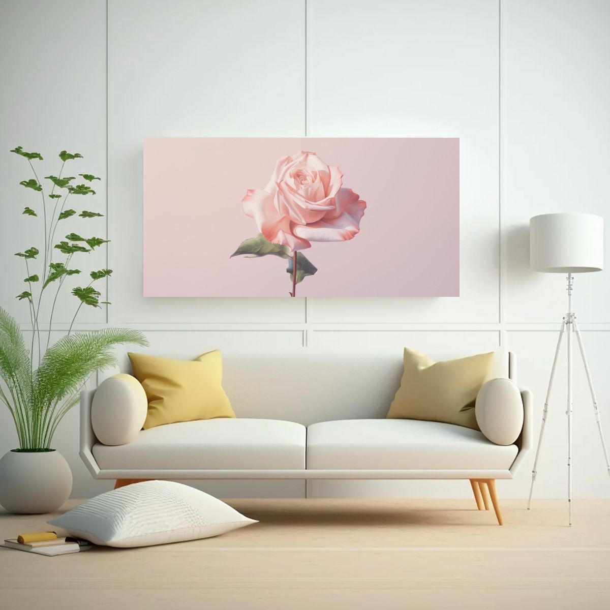 GENERICO - Cuadro Combinación Rosa Brisa Plana Vista 60x30 Cm