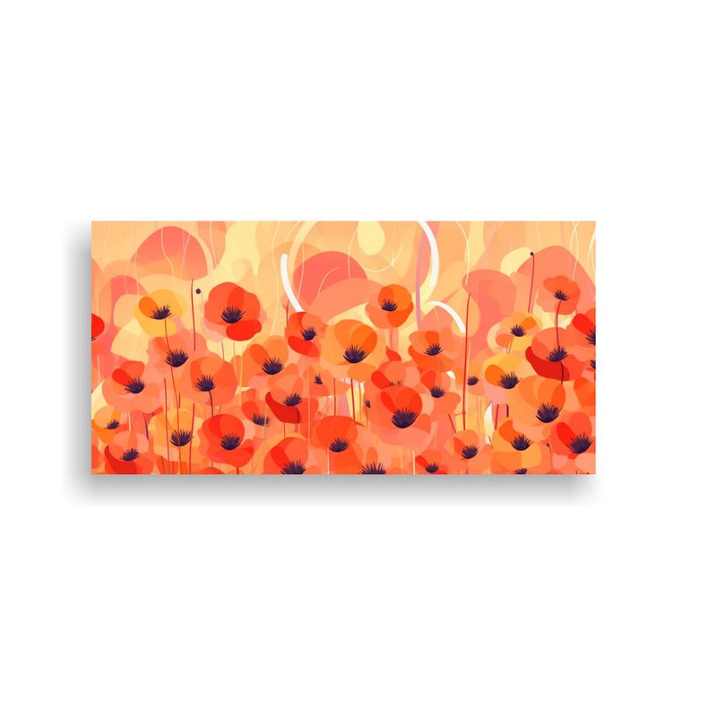 GENERICO - Lienzo De Tela Moderno Flores Y Hojas Alegres Por 100x50 Cm