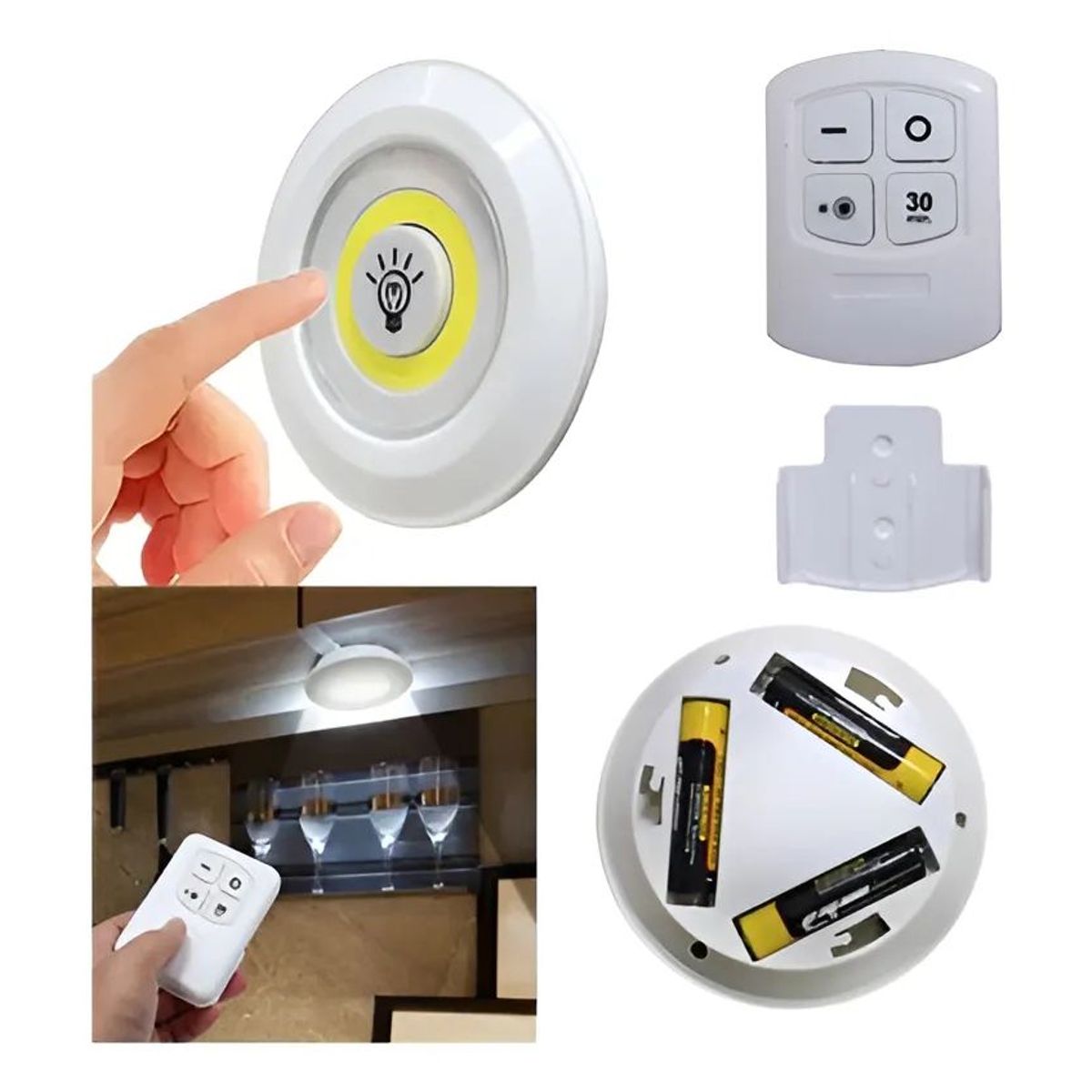 MOVI - Luces Led X3 Portátil Inalámbricas Adhesivas con control remoto