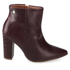 VIZZANO - BOTINES MUJER TACO CUADRADO 10 CM VINO