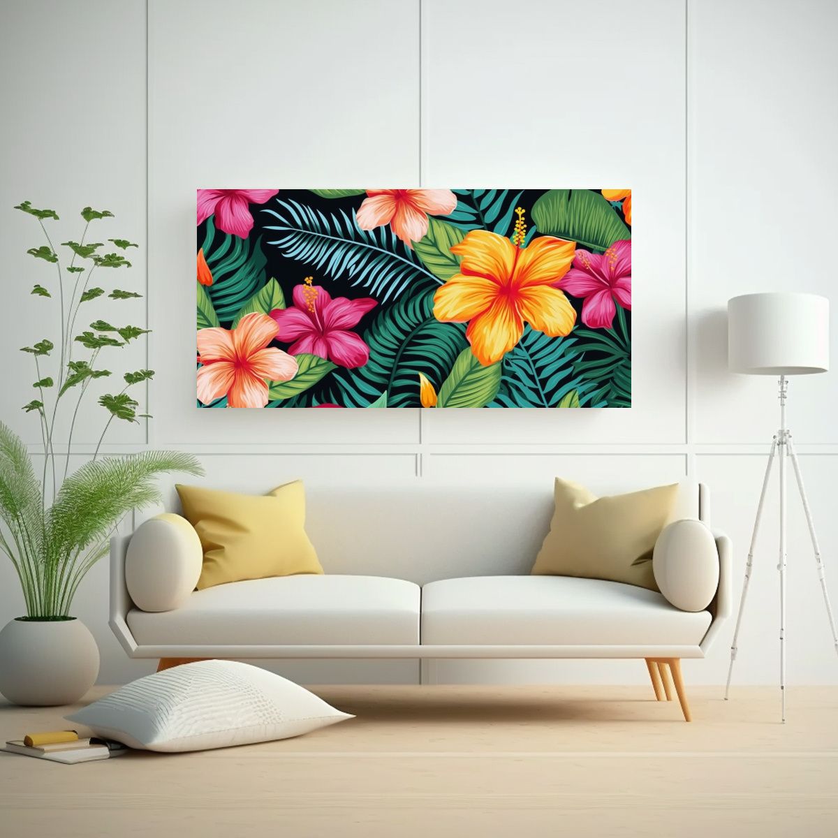 GENERICO - Patrón De Equilibrio Wang Con Flores Tropicales 60x30 Cm