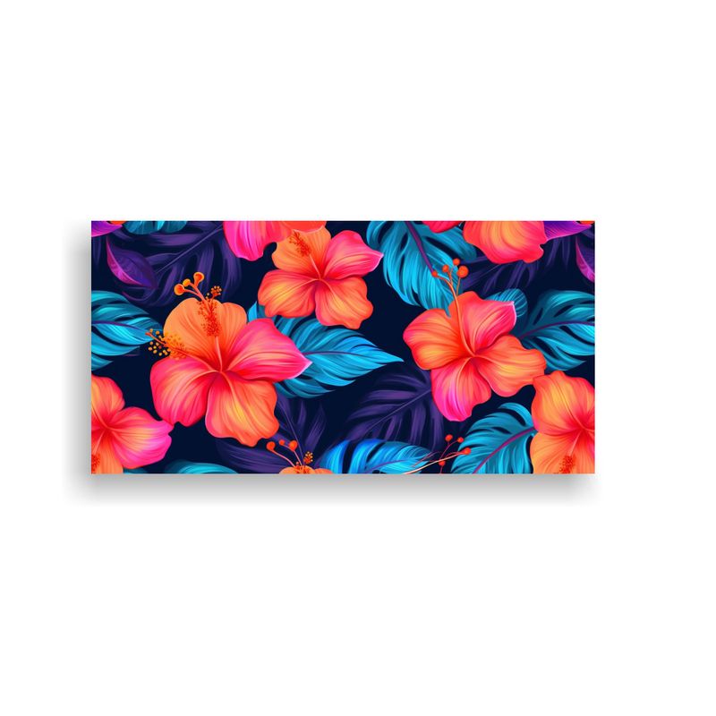 GENERICO - Lienzo De Tela Con Figuras Cálidas De Flores 80x40 Cm